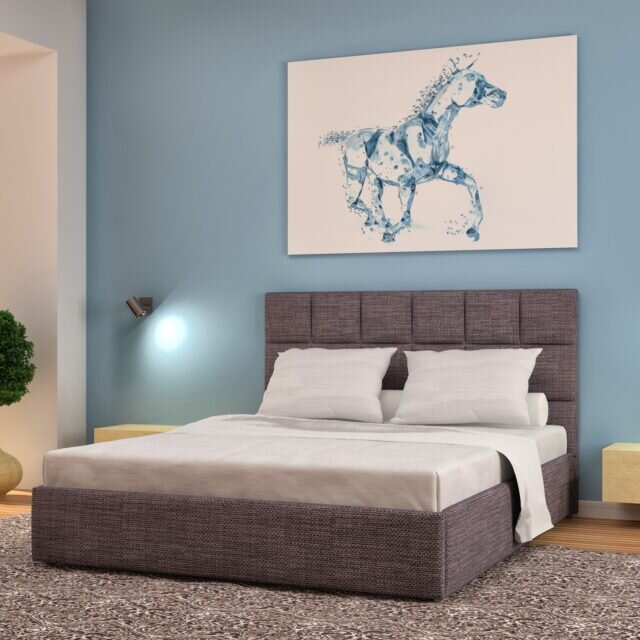 Bedroom interior. blue. 3d illustration